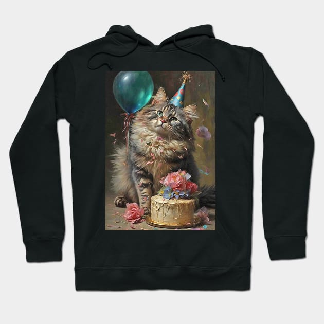 Maine Coon Cat Birthday Card #2 Hoodie by candiscamera
